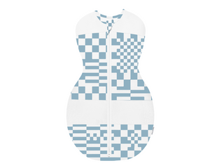 Dusen Dusen Blue Check Sleepea Swaddle